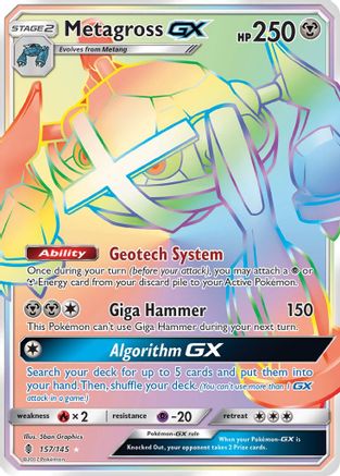 Metagross GX (Secret) 157/145 - SM  Guardians Rising Holofoil
