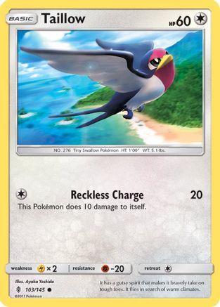 Taillow 103/145 - SM  Guardians Rising Reverse Holofoil