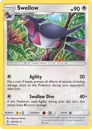 Swellow 104/145 - SM  Guardians Rising Reverse Holofoil