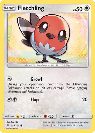 Fletchling 109/145 - SM  Guardians Rising Reverse Holofoil