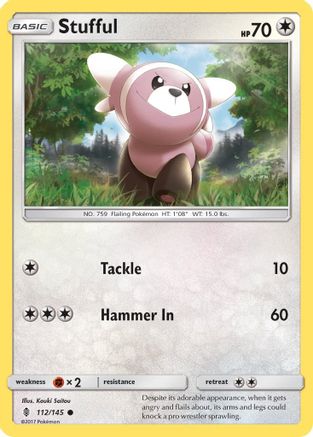 Stufful 112/145 - SM  Guardians Rising Reverse Holofoil