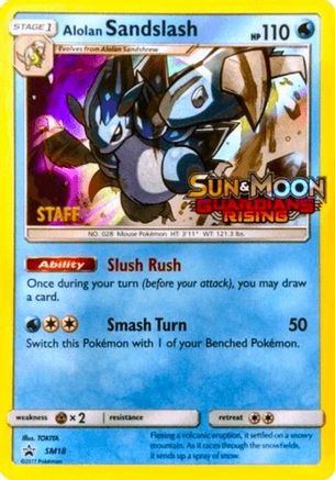 Alolan Sandslash (Prerelease) [Staff] SM18 - SM Promos Holofoil
