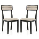 Modern Dining Chairs Set of 2 with Tilt Backrest for Dining Room-Black