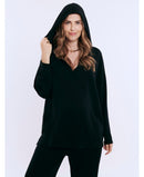 Motherhood Maternity V-Neck Pullover Scuba Hoodie - Small