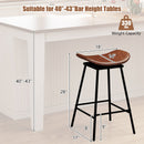 Set of 2 Swivel Barstools Faux Leather Upholstered Backless with Footrest
