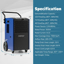 154 Pints Commercial Dehumidifier with Pump and Drain Hoses
