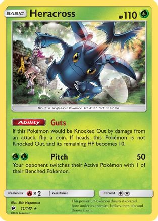 Heracross 011/147 - SM  Burning Shadows Reverse Holofoil