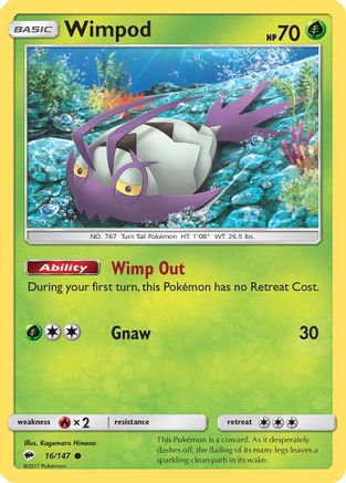 Wimpod 016/147 - SM  Burning Shadows Reverse Holofoil