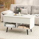 31.5 Inch Lift-Top Coffee Table with Hidden Storage and 2 Open Shelves