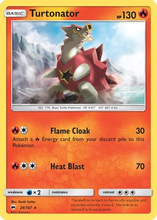 Turtonator 026/147 - SM  Burning Shadows Reverse Holofoil