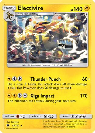 Electivire 043/147 - SM  Burning Shadows