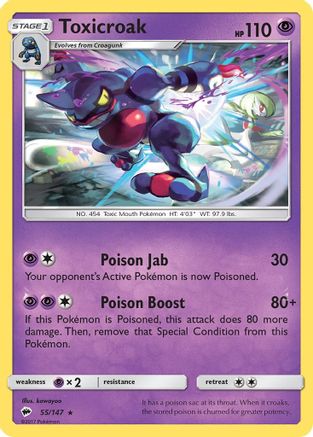 Toxicroak 055/147 - SM  Burning Shadows