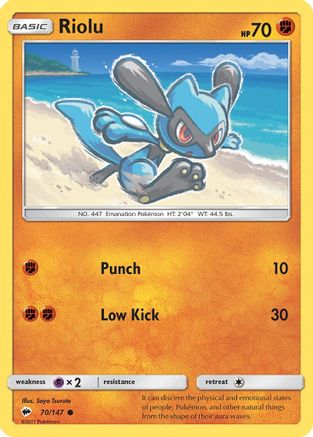 Riolu 070/147 - SM  Burning Shadows Reverse Holofoil