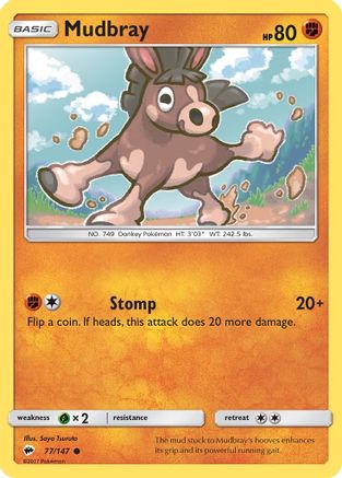 Mudbray 077/147 - SM  Burning Shadows Reverse Holofoil