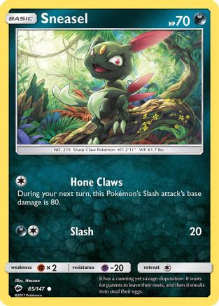 Sneasel 085/147 - SM  Burning Shadows Reverse Holofoil