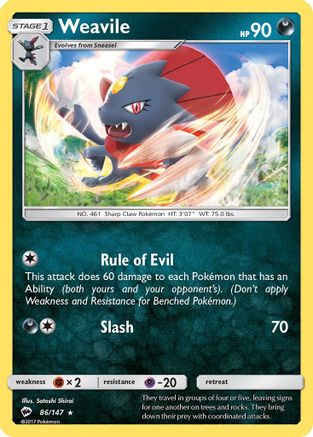 Weavile 086/147 - SM  Burning Shadows