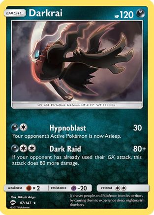 Darkrai 087/147 - SM  Burning Shadows Reverse Holofoil