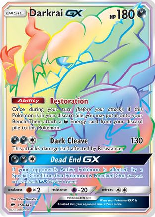 Darkrai GX (Secret) 158/147 - SM  Burning Shadows Holofoil