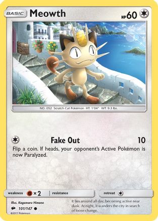 Meowth 101/147 - SM  Burning Shadows