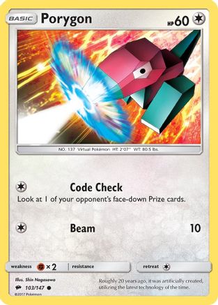 Porygon 103/147 - SM  Burning Shadows Reverse Holofoil