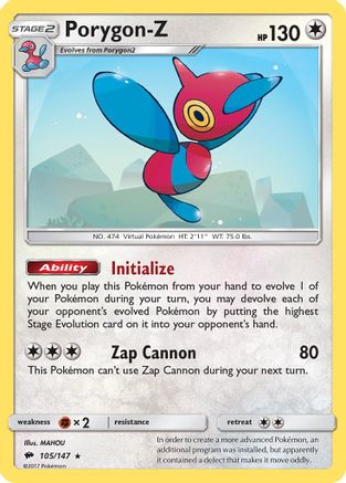 Porygon-Z 105/147 - SM  Burning Shadows Holofoil