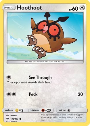 Hoothoot 106/147 - SM  Burning Shadows
