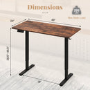 48 Inch x 24 Inch Ergonomic Electric Standing Desk with 3 Memory Settings for Home Office