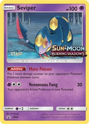 Seviper (Prerelease) [Staff] SM46 - SM Promos Holofoil