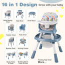 16-in-1 Baby High Chair with Activity Center and Booster Seat for Babies and Toddlers