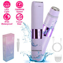 2 In 1 Bikini Trimmer for Women Dual Head Cordless Body Shaver IPX5 Waterproof Rechargeable Pubic Hair Razor Wet And Dry Use for Bikini Underarm Leg A