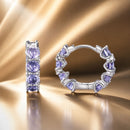 925 Sterling Silver Earrings with Pavé Setting and Plated Platinum for Women