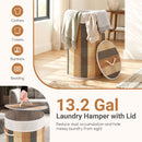13.2 Gallon Bamboo Laundry Hamper with Removable Liner