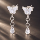 925 Sterling Silver & Brass Earrings with White Gold Plating, 2.0x0.8cm for Women