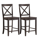 24 Inch 2 Pack Rubber Wood Frame Kitchen Chairs