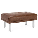Rectangle Tufted Ottoman with Stainless Steel Legs for Living Room