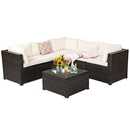 6 Pieces Patio Furniture Sofa Set with Cushions for Outdoor