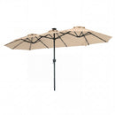 13 FT Double-Sided Patio Umbrella with Color-Changing Flowing Solar LED Lights