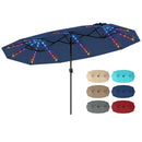 13 FT Double-Sided Patio Umbrella with Color-Changing Flowing Solar LED Lights