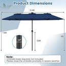 13 FT Double-Sided Patio Umbrella with Color-Changing Flowing Solar LED Lights