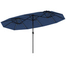 13 FT Double-Sided Patio Umbrella with Color-Changing Flowing Solar LED Lights