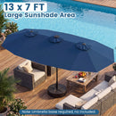 13 FT Double-Sided Patio Umbrella with Color-Changing Flowing Solar LED Lights