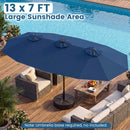13 FT Double-Sided Patio Umbrella with Color-Changing Flowing Solar LED Lights