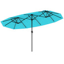 13 FT Double-Sided Patio Umbrella with Color-Changing Flowing Solar LED Lights