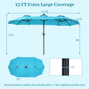 13 FT Double-Sided Patio Umbrella with 36 LED Lights
