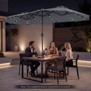 13 FT Double-Sided Patio Umbrella with 36 LED Lights
