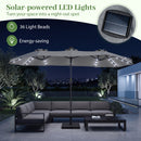 13 FT Double-Sided Patio Umbrella with 36 LED Lights