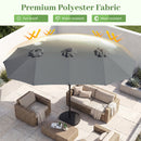 13 FT Double-Sided Patio Umbrella with 36 LED Lights