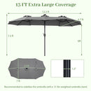 13 FT Double-Sided Patio Umbrella with 36 LED Lights