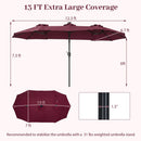 13 FT Double-Sided Patio Umbrella with 36 LED Lights