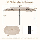 13 FT Double-Sided Patio Umbrella with 36 LED Lights